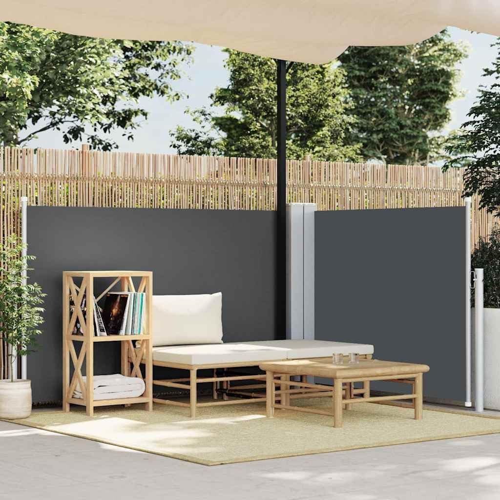 vidaXL Seitenmarkise Ausziehbar Sichtschutz Sonnenschutz Windschutz Seitenrollo Seitenwandmarkise Markise Terrasse Balkon Garten Anthrazit 100x600cm