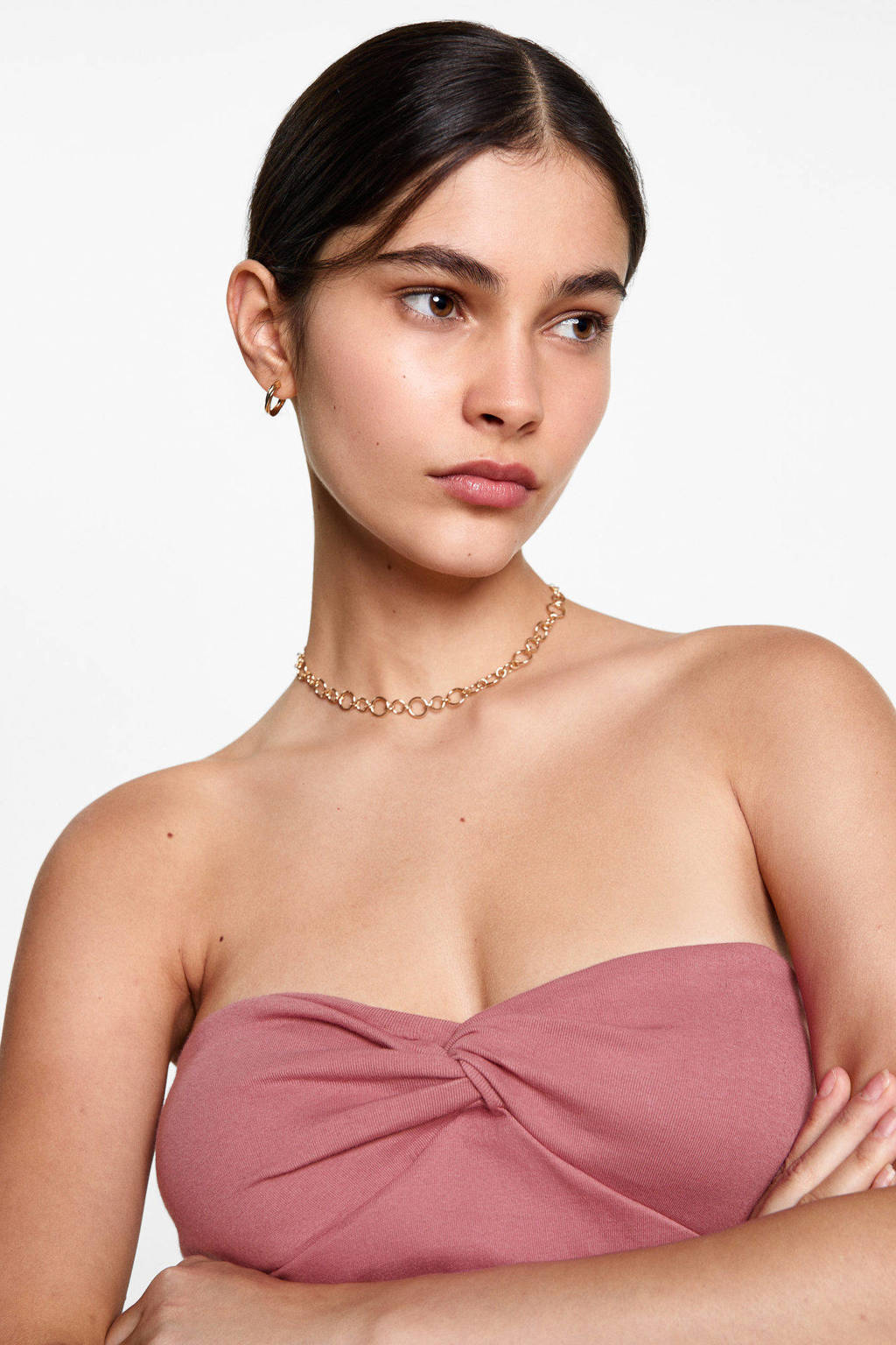 MANGO TEEN strapless top roze