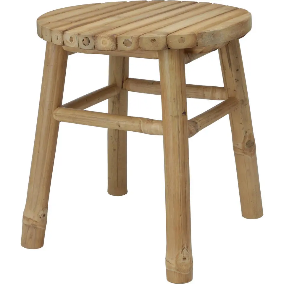 H&S Collection Krukje - plantentafel - bamboe - bruin - 35x38 cm