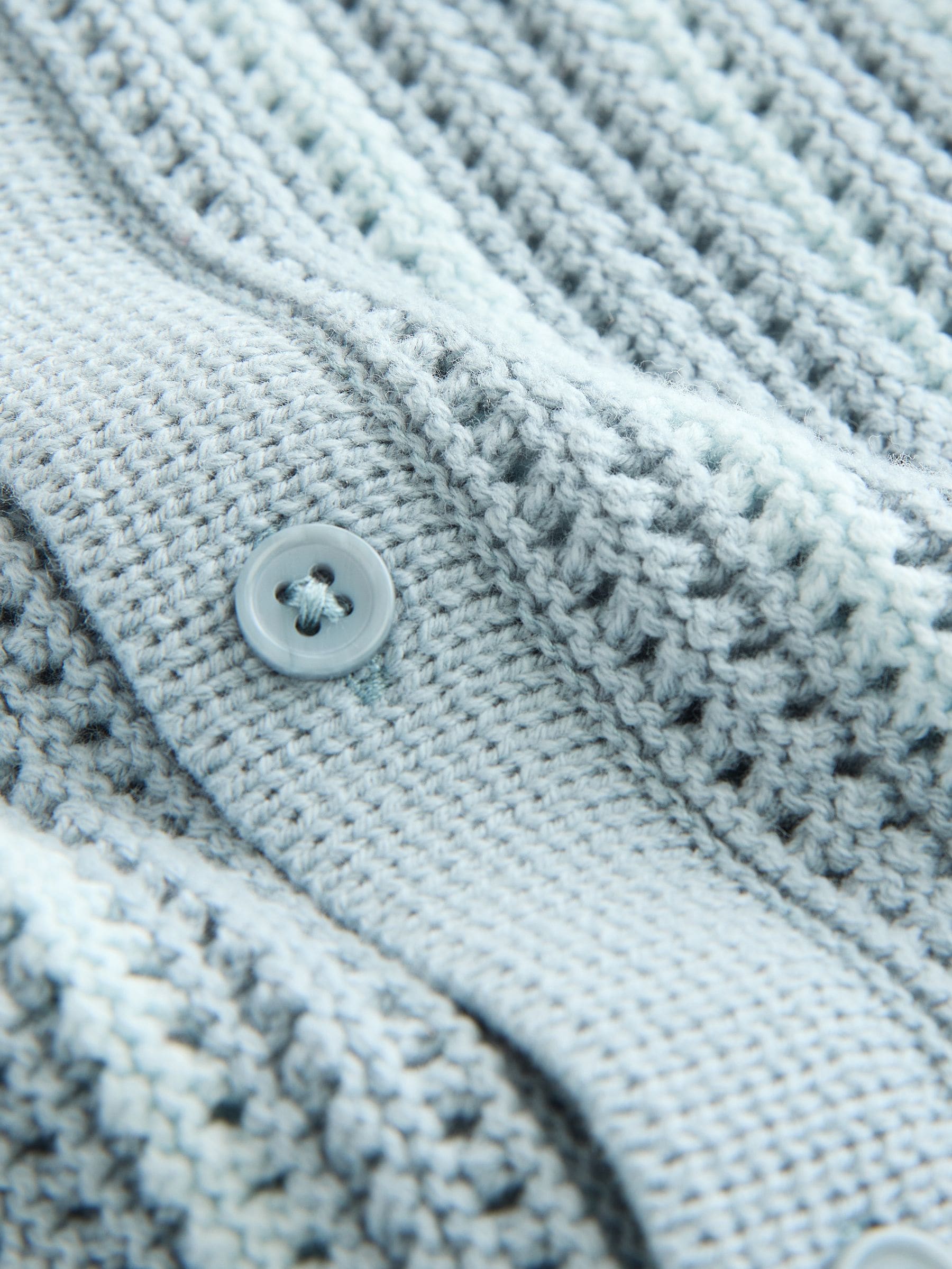 Blauw - Gehaakte gebreide set van overhemd met korte mouwen en shorts (3mnd -10jr)