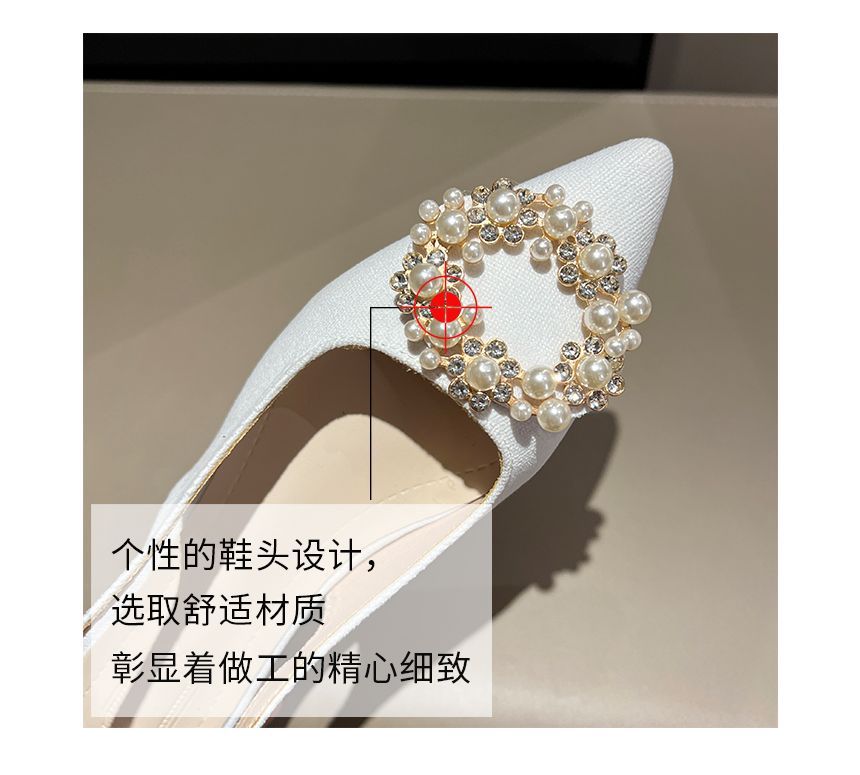 Anjay - Lage hak puntige slingback pumps