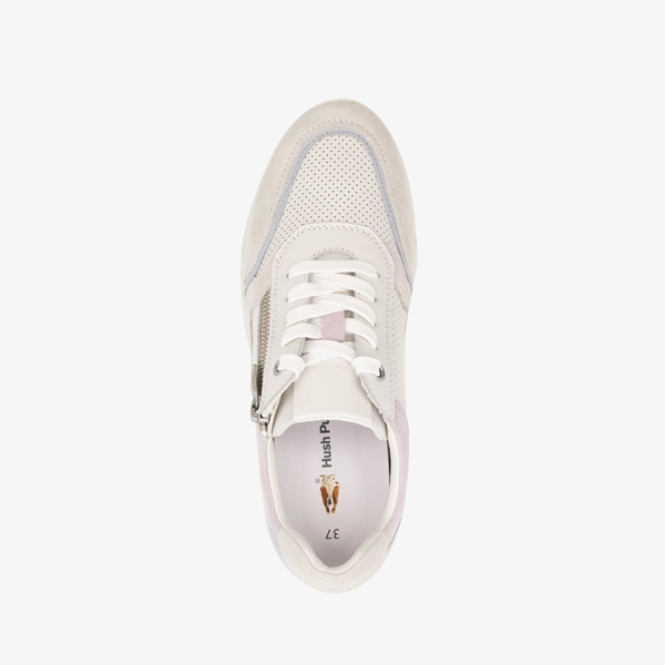 Hush Puppies leren dames sneakers wit pastel