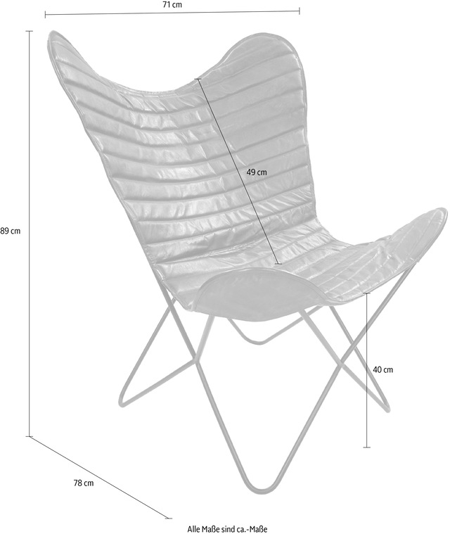 Kayoom 4-Fussstuhl »Schmetterling Stuhl Pablo, Schmetterlingsstuhl aus Leder« () 1 Stk.pflegeleicht, hochwertig, hochwertig verarbeitet, hoher Sitzkomfort