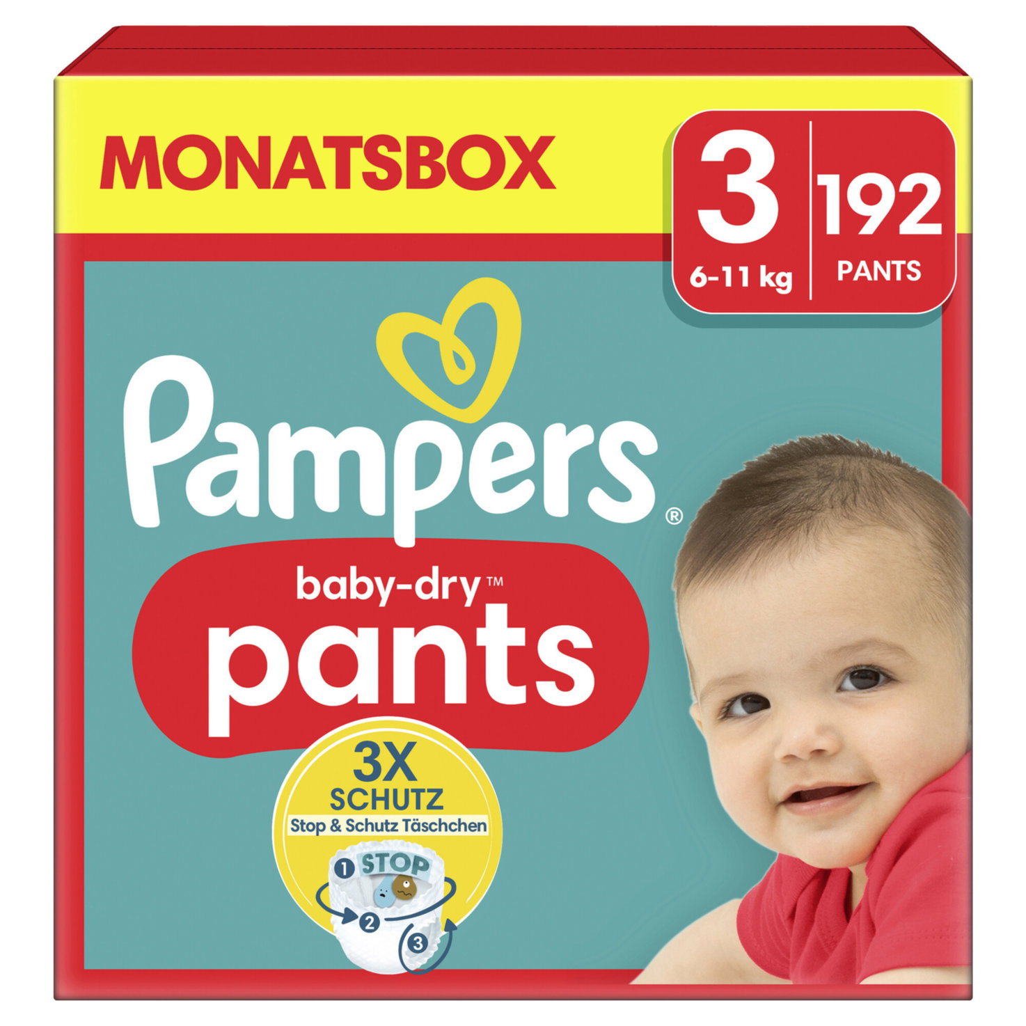 Pampers Baby-dry Pants Grösse 3 Midi, 6-11kg, 192 Stück