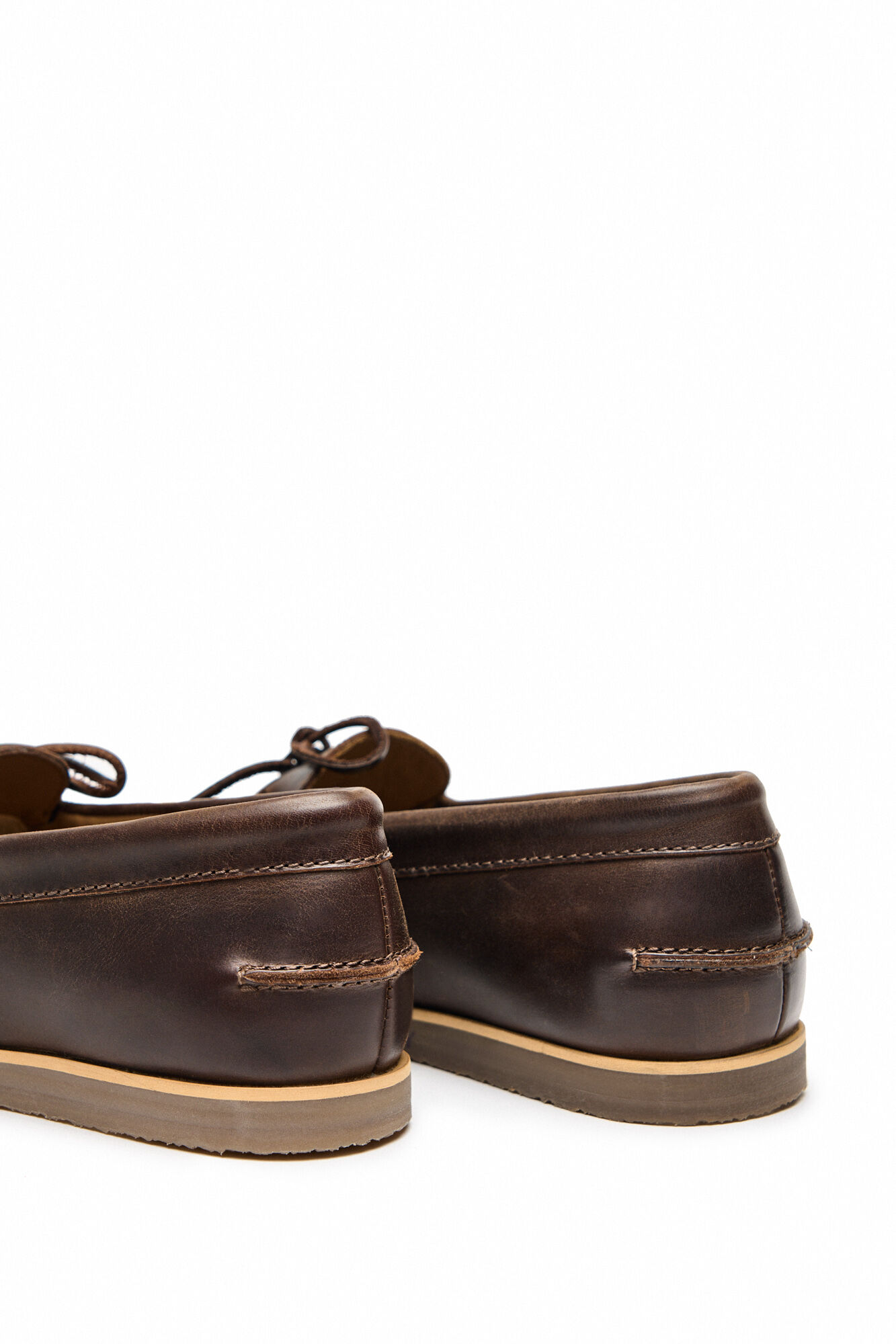 Zapato mocasín sport en ante - Castanho escuro