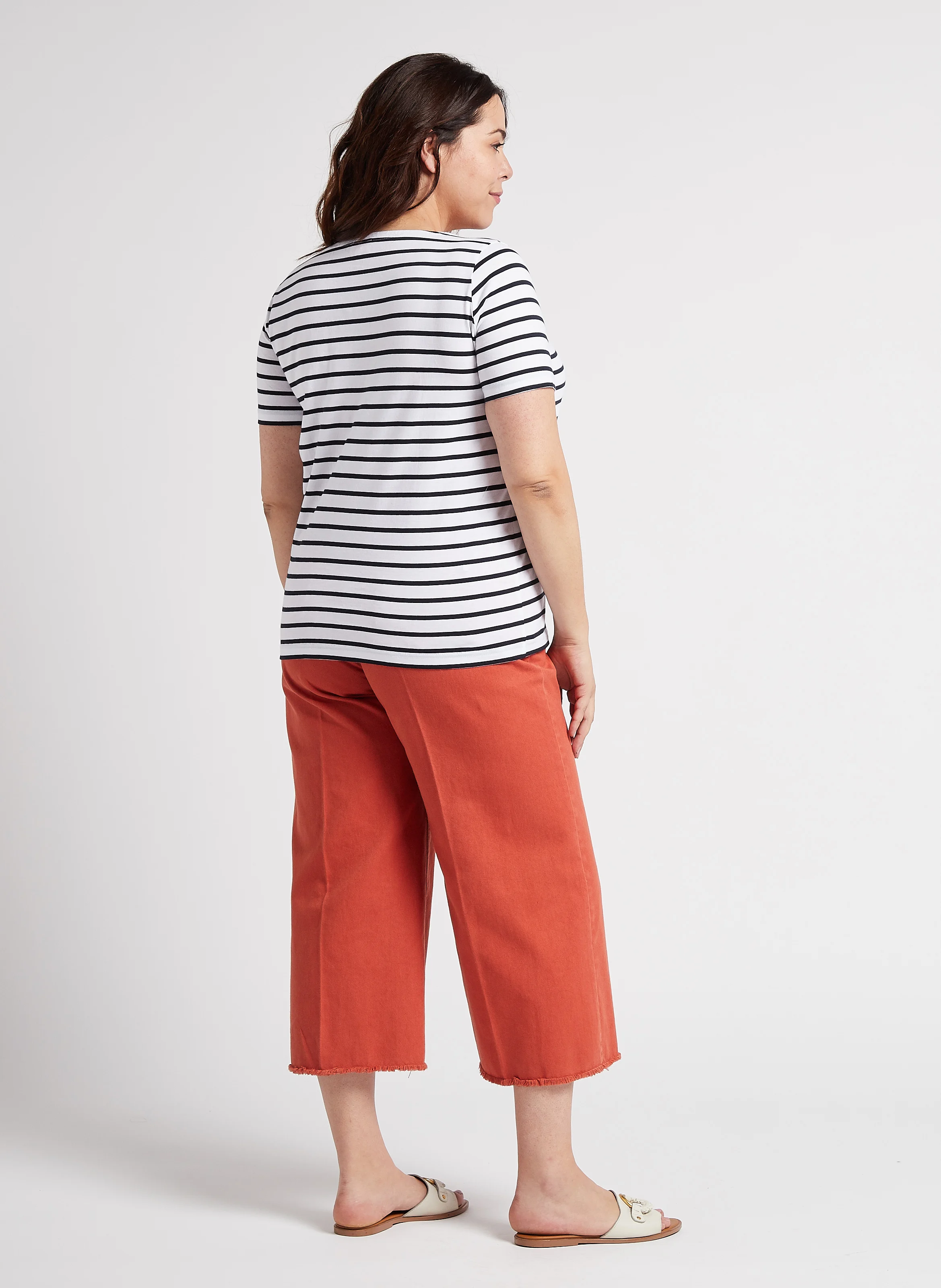 RAGGIO - Jean cropped en coton| Orange