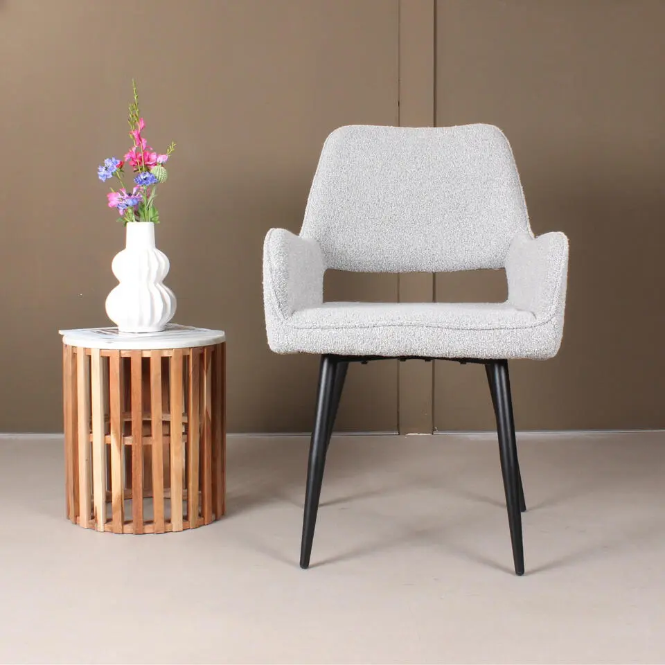 DS4U - Lenon eetkamerstoel boucle 2.0 - grijs