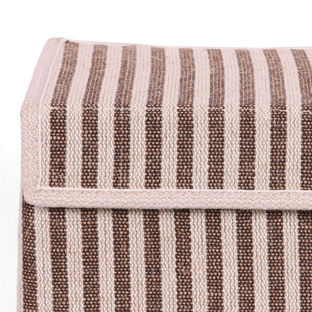 Opbergdoos Auri stripe brown 35x24x20cm