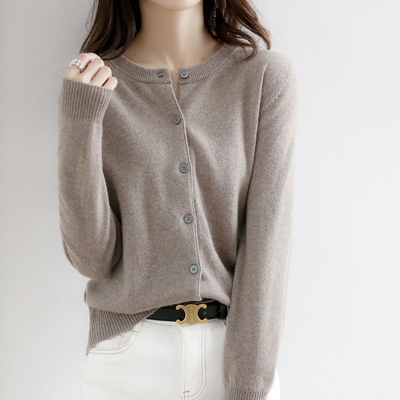 Weelop - Effen Cardigan met Ronde Hals