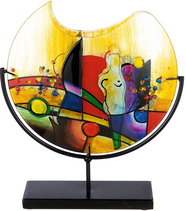 Casablanca by Gilde Tischvase »Silhouette, Dekovase« Vase aus Glas, mit schwarzem Metallfuss, Höhe 38 cm