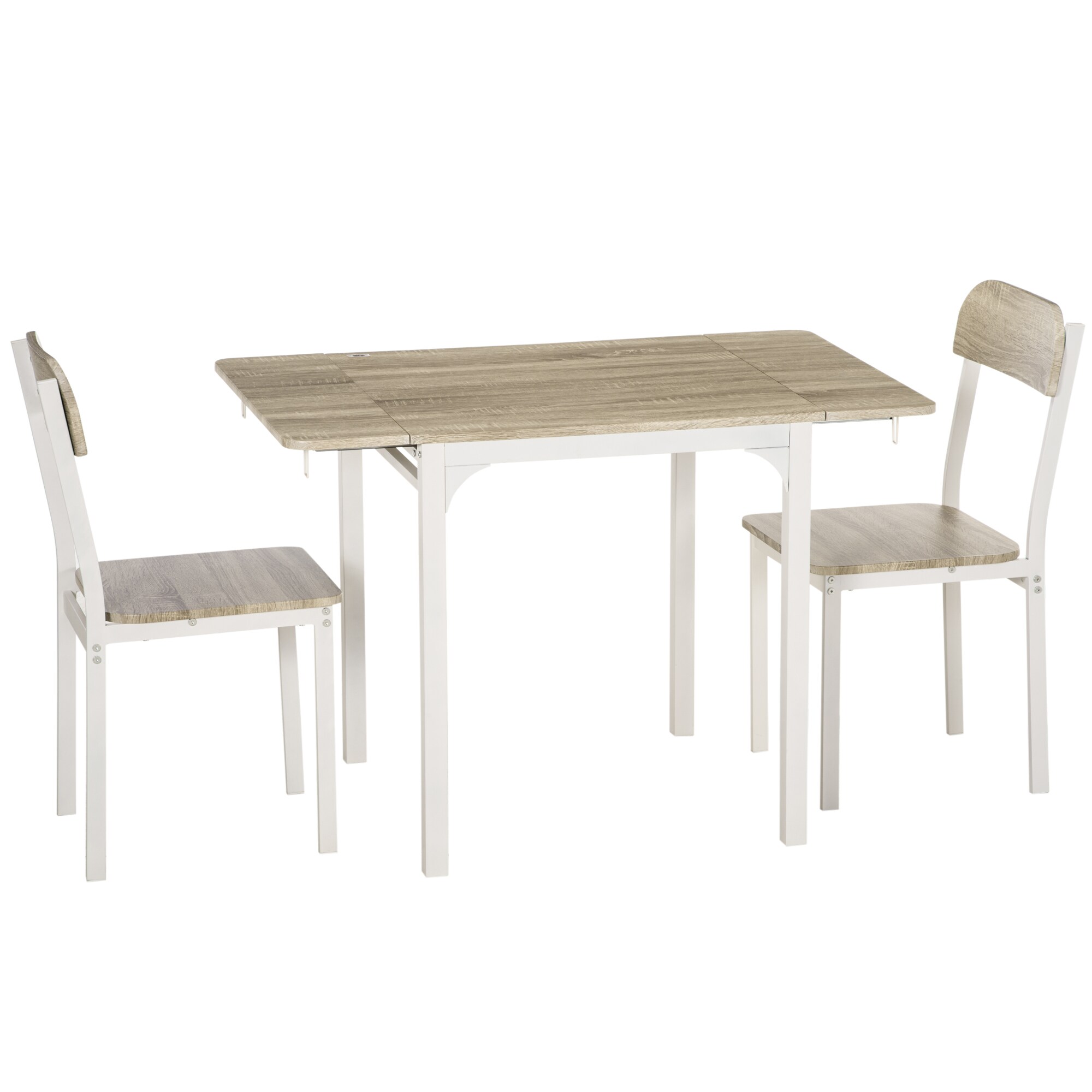 HOMCOM Essgruppe mit Stahlrahmen weiß, natur 110L x 70B x 75H cm