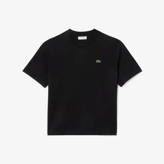T-shirt relaxed fit en jersey de coton pima léger T-Shirts - Noir - Lacoste - Femme