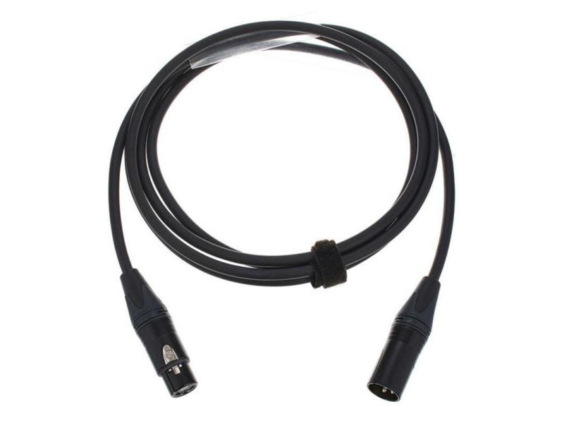 Cordial XLR-Kabel XLRm-XLRf 2.5 m, Schwarz Audiokabel, XLR-female auf XLR-male, schwarz