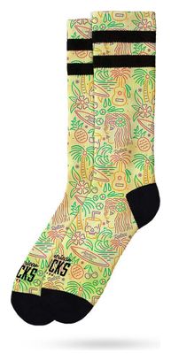 Tropical Vibe - Chaussettes Graphiques Techniques Coolmax - Cyclisme  Running et Sport
