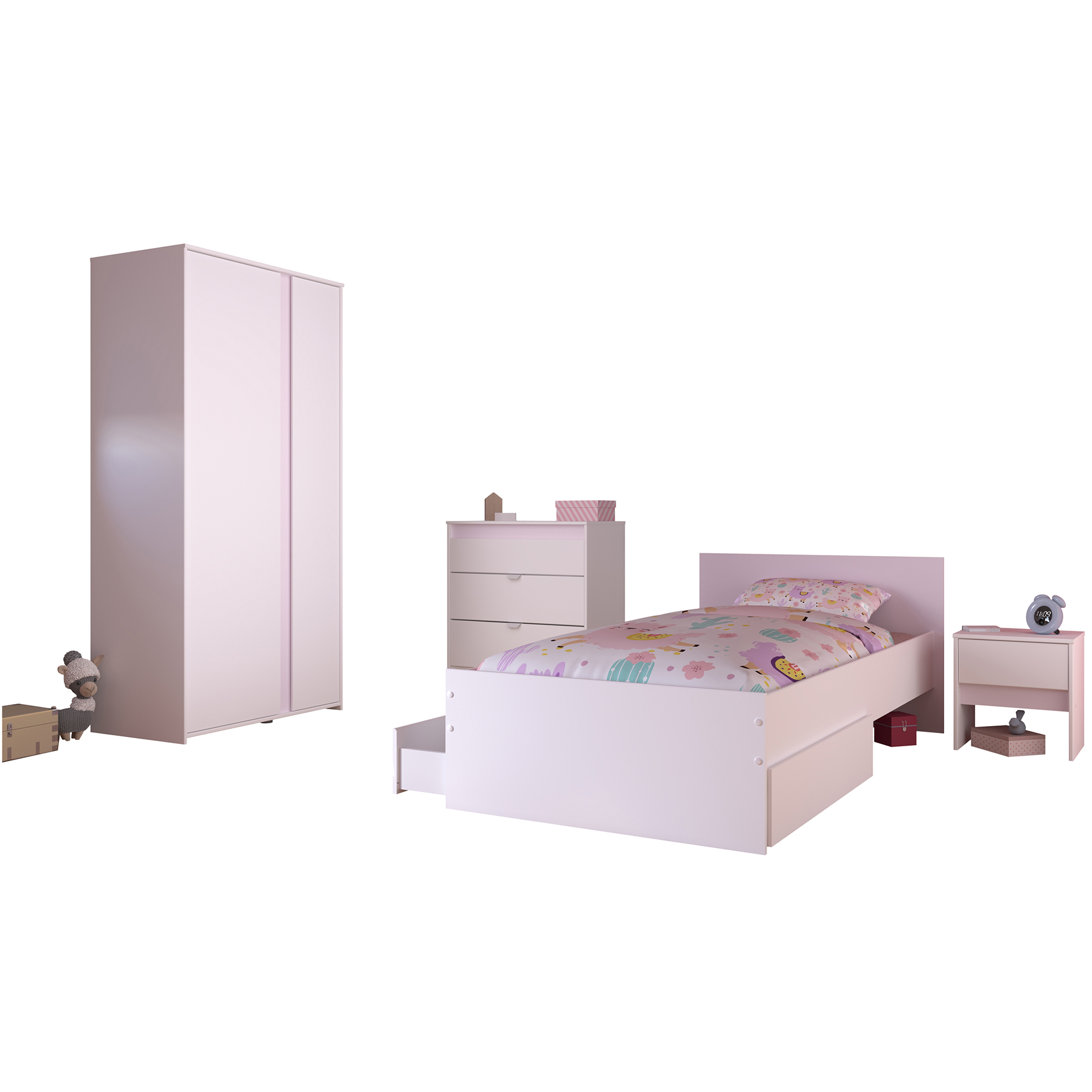5-teiliges-Kinderzimmer-Set PIROUETTE 22 - weiß