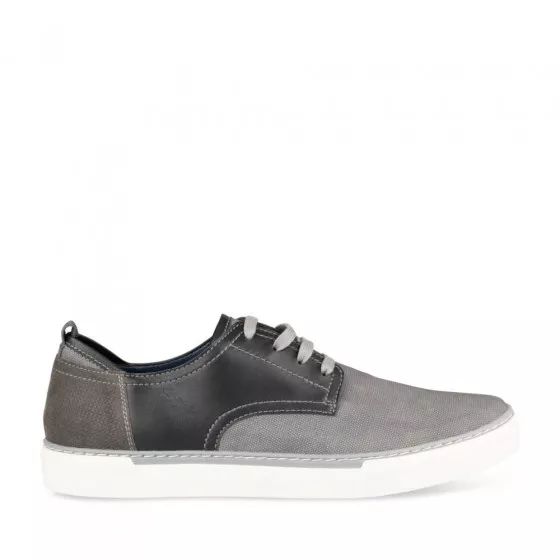 Baskets GRIS DENIM SIDE CUIR