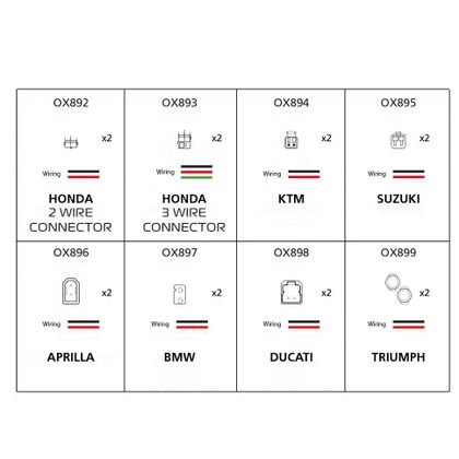 Connectique Oxford POUR CLIGNOTANTS SPECIFIQUES Ducati Universel - Noir