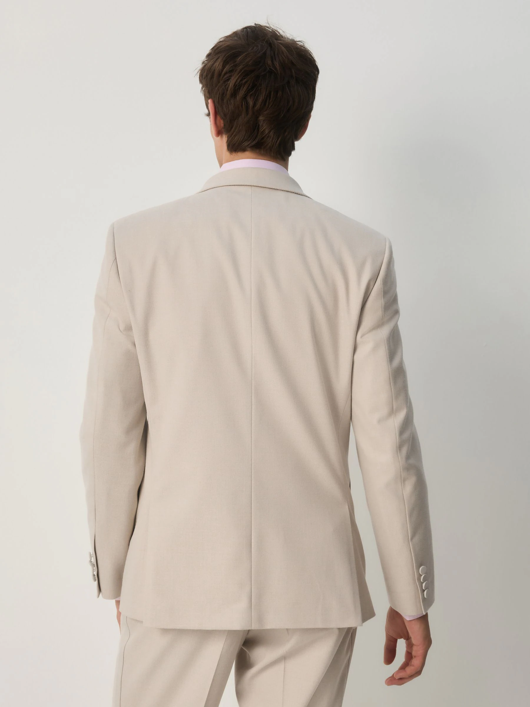 Neutraal - Slim fit smokingjas van flanel