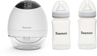 Beemoo CARE Wearable LED Elektrisk Brystpumpe Singel inkl. Flasker 240 ml 2-pack