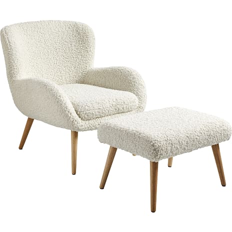 Dolly loungestol inkl. fodskammel - hvid