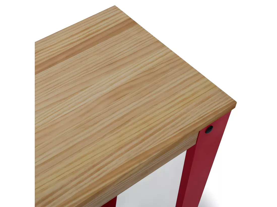 Table Mange debout Lunds 40x120x110cm Rouge-Naturel. Box Furniture