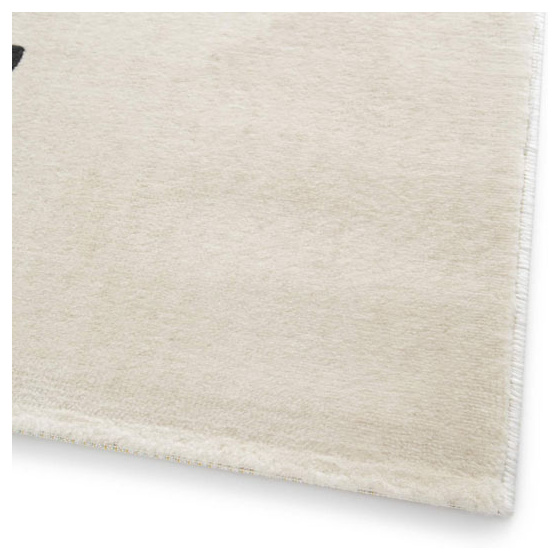 Tapis chambre d'enfant - petits cœurs - beige et motifs colorés - 160 x 230 cm