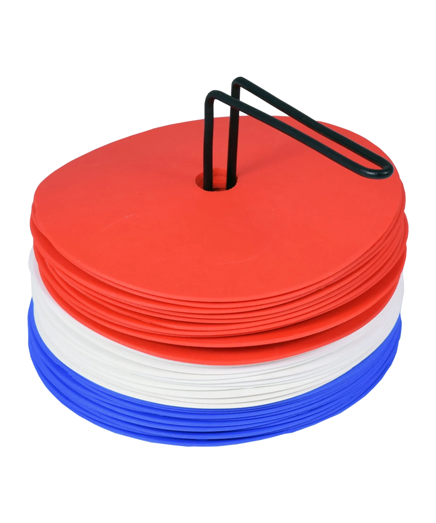 Cawila Gummi Markierungsscheiben 30er Set | rutschfeste Floormarker | 15cm | rot/blau/weiß