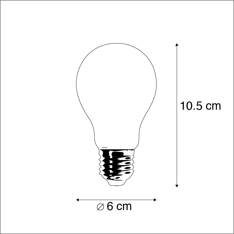 Set van 5 E27 dimbare LED lampen A60 mat 5W 380lm