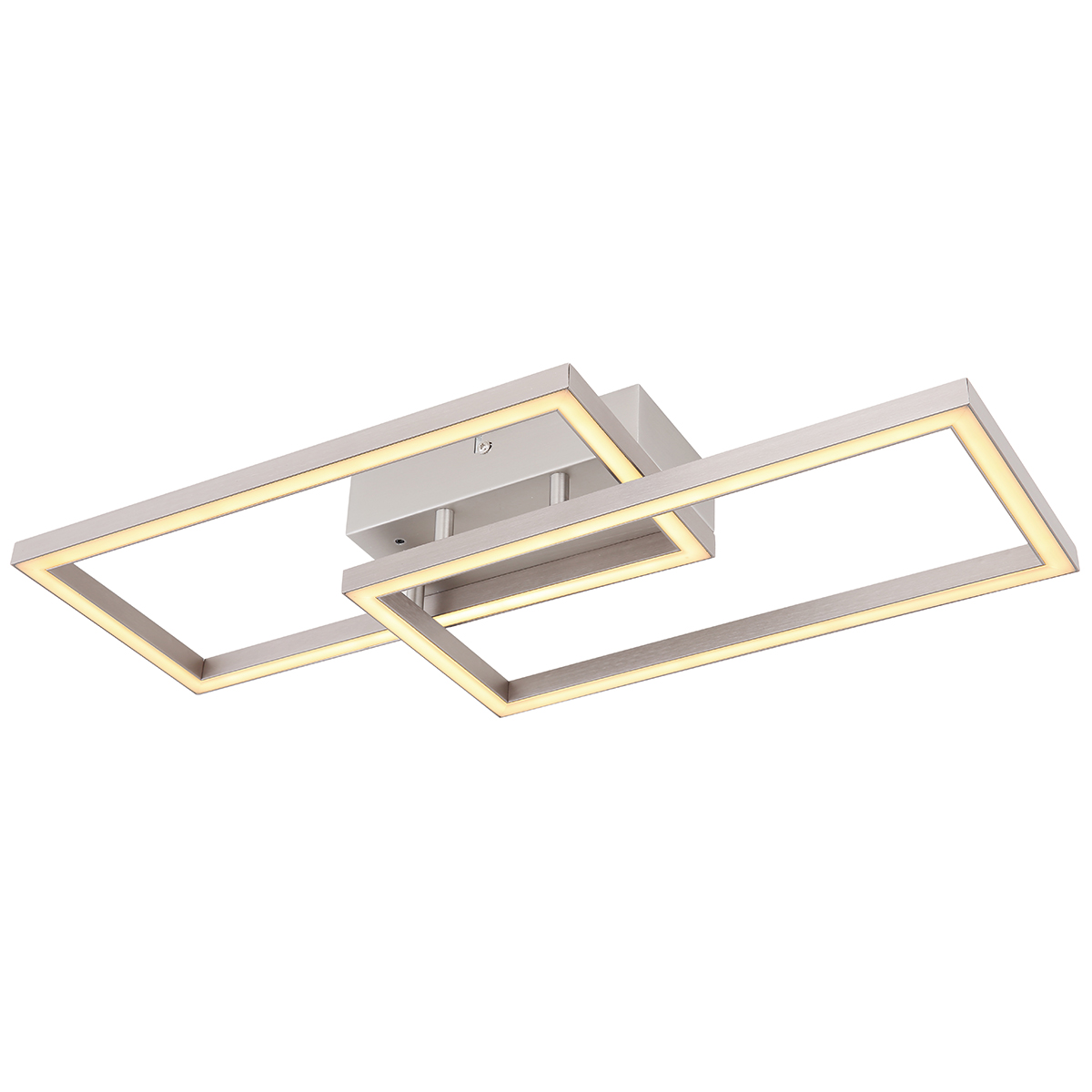 LED-Deckenleuchte - weiß-Nickel matt - mit Fernbedienung
