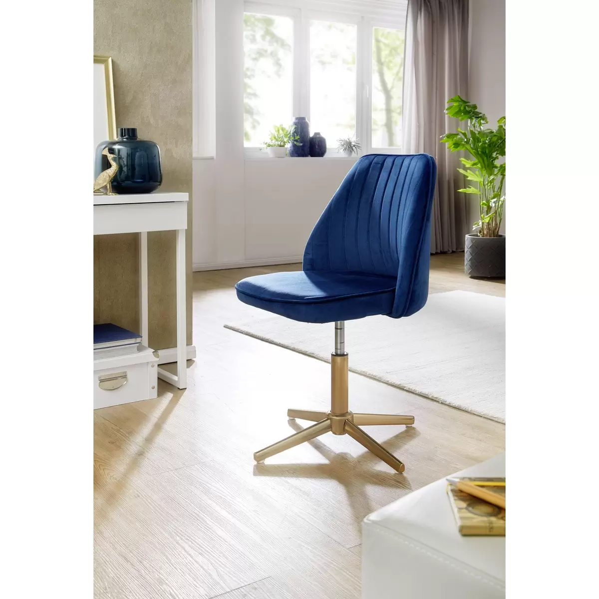 Stuhl Trabes blau,gold