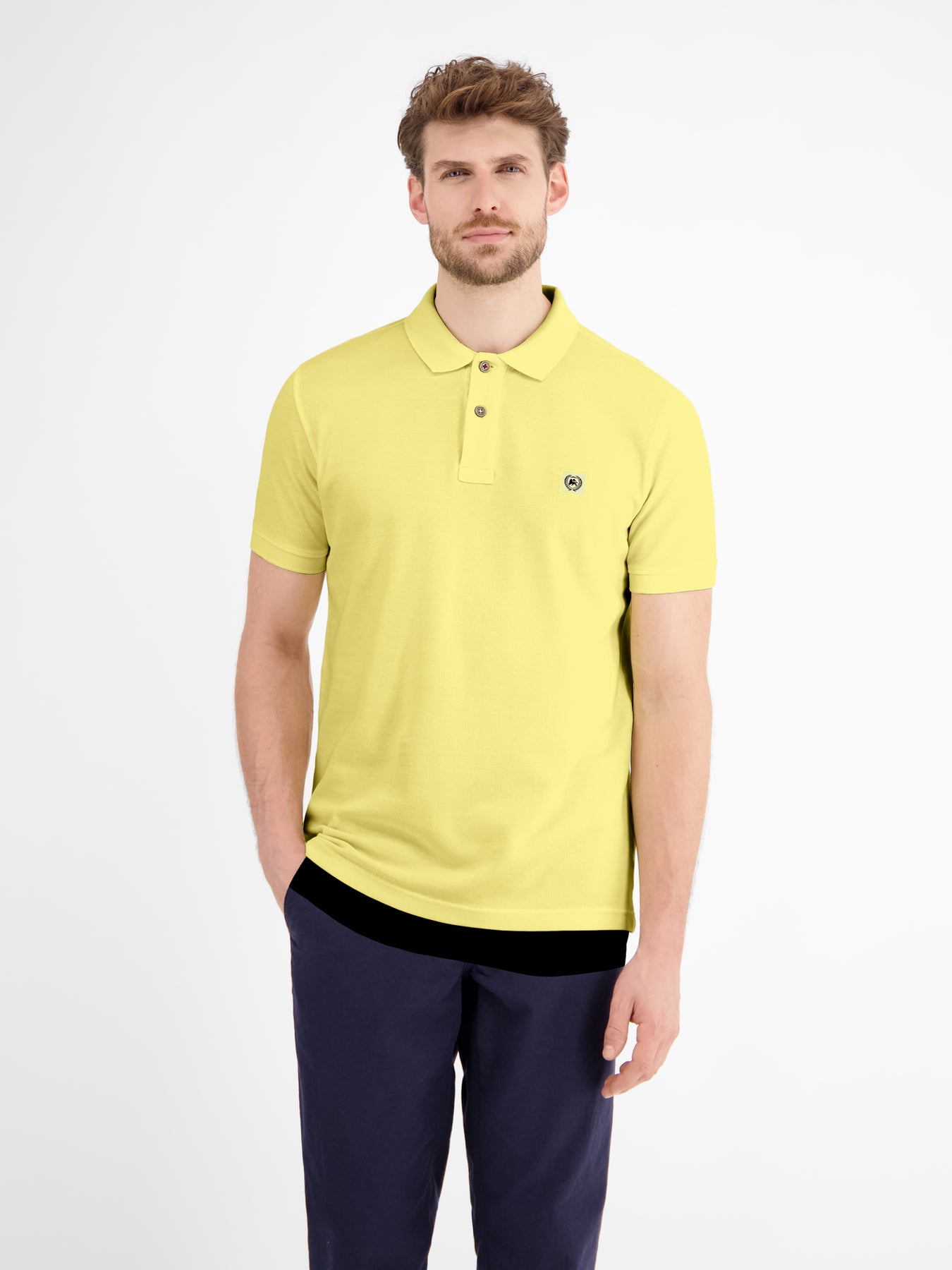 Herren Poloshirt in gewaschener Optik
