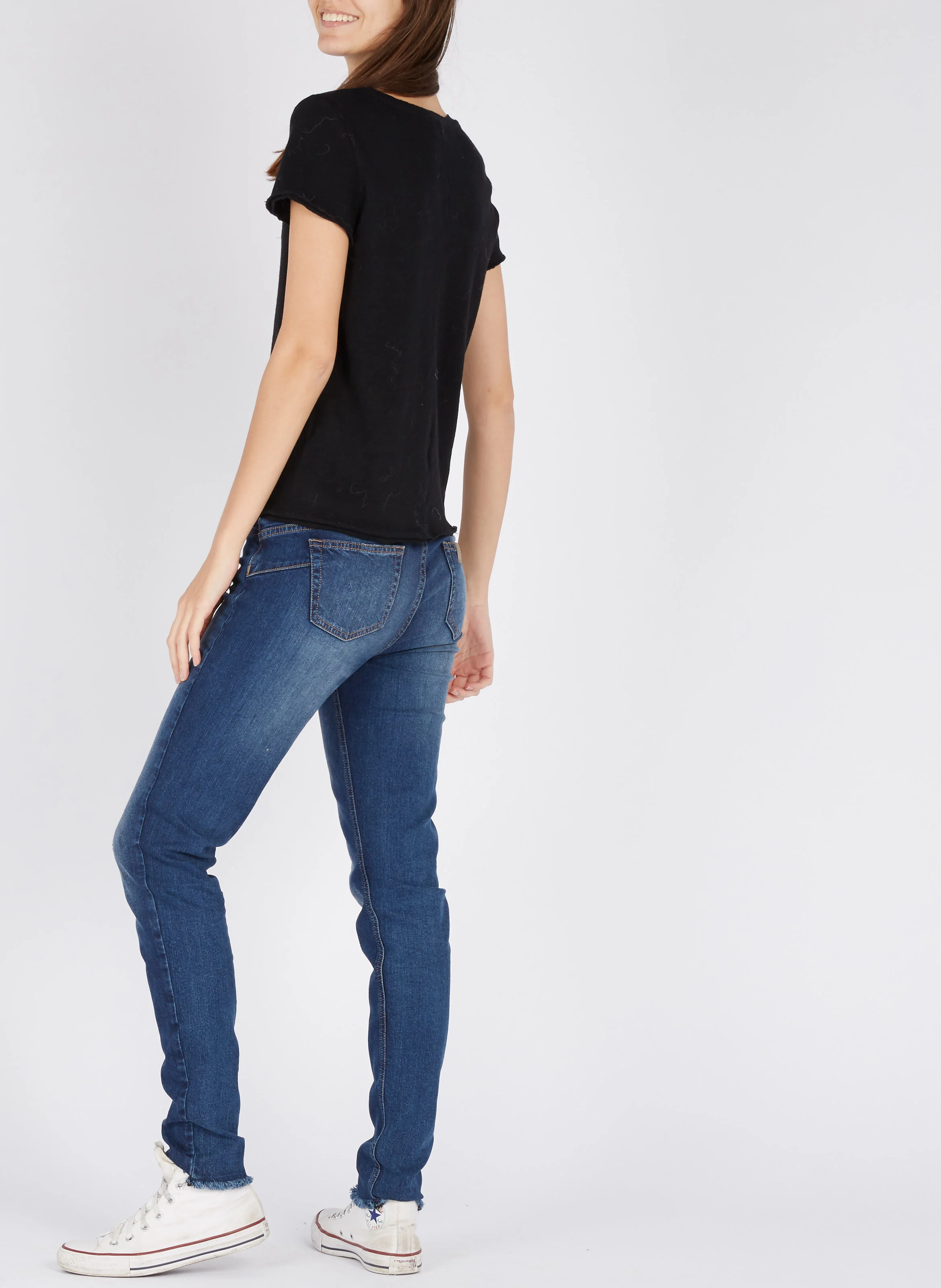 SONOMA - Tee-shirt col V en coton | Noir