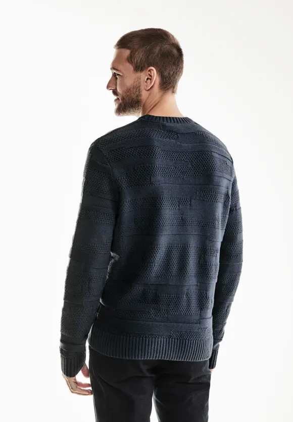 Pullover mit Muster - dark dust blue
