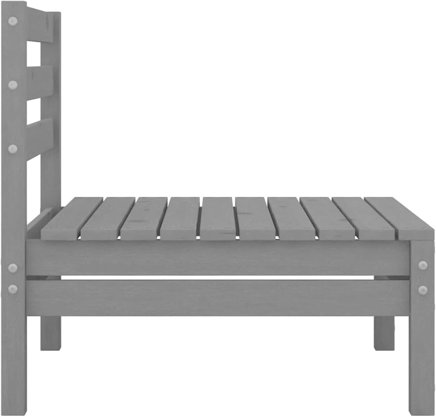 3-TLG. Garten Loungemöbel Set Massivholz Kiefer Grau Balkon Lounge Klein Balkonsofa Gartensofa Balkon Sitzgruppe Terrassenmöbel Set Gartenlounge Outdoor Balkonlounge Garden Furniture Sets