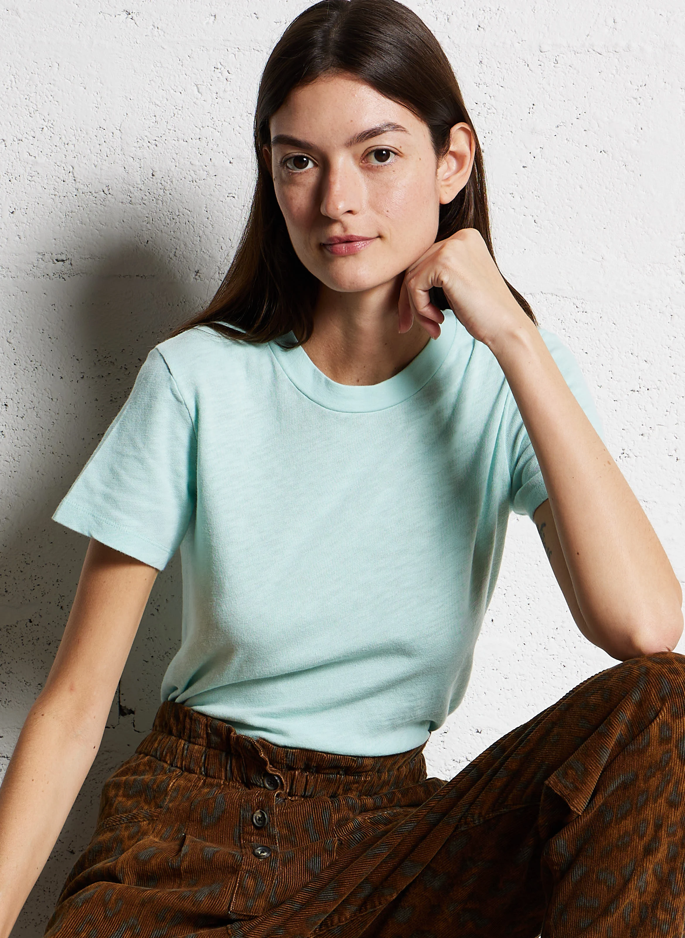 SONOMA - Tee-shirt col rond droit en coton | Bleu