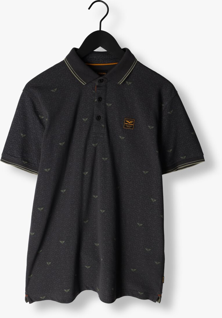 PME LEGEND donkerblauwe pme legend polo short sleeve polo fine pique all over print