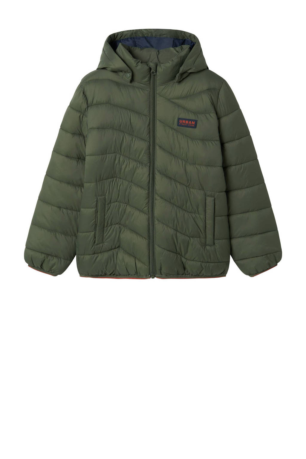 NAME IT gewatteerde winterjas NKMMONAY groen