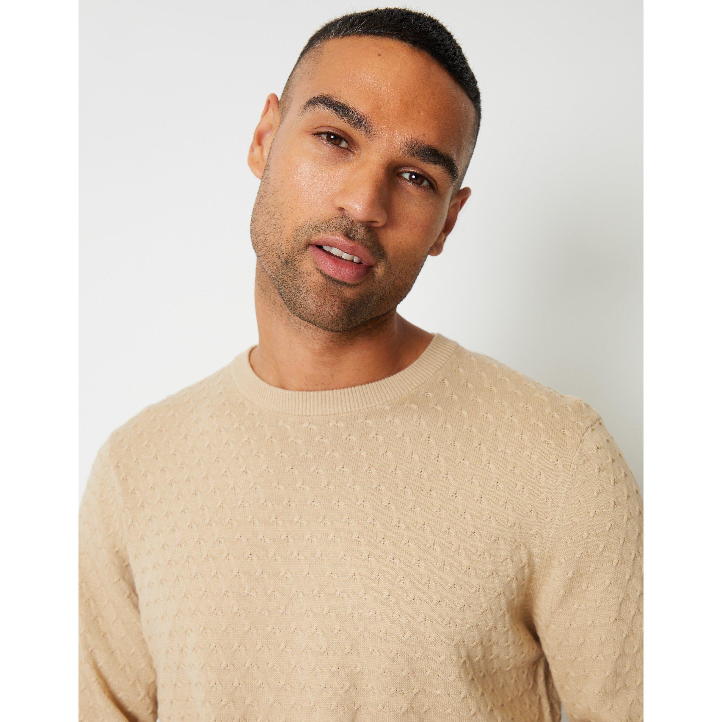 Threadbare Cable Knit Crew Neck Jumper Mens
