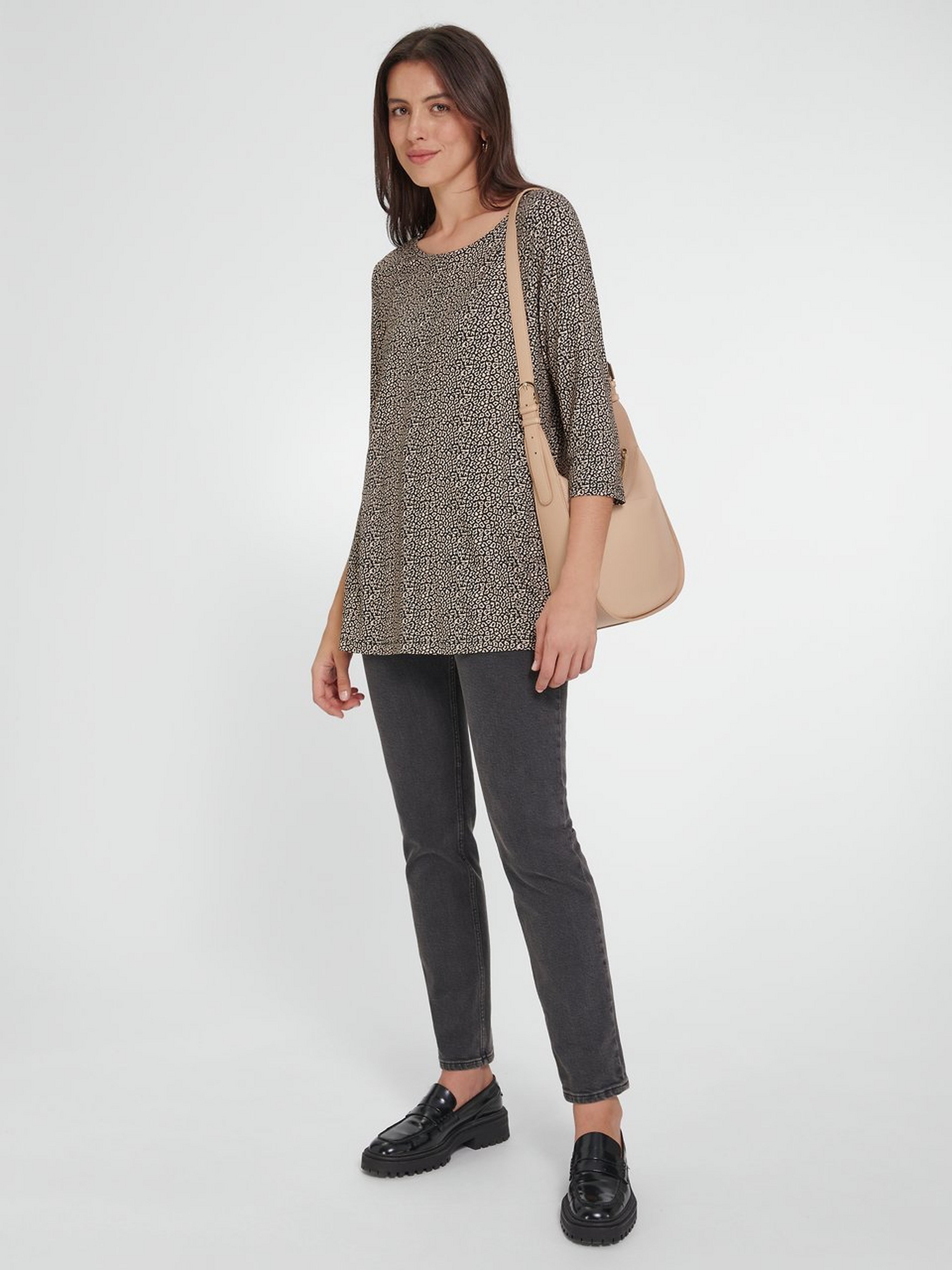 Rundhals-Shirt mit 3/4-Arm