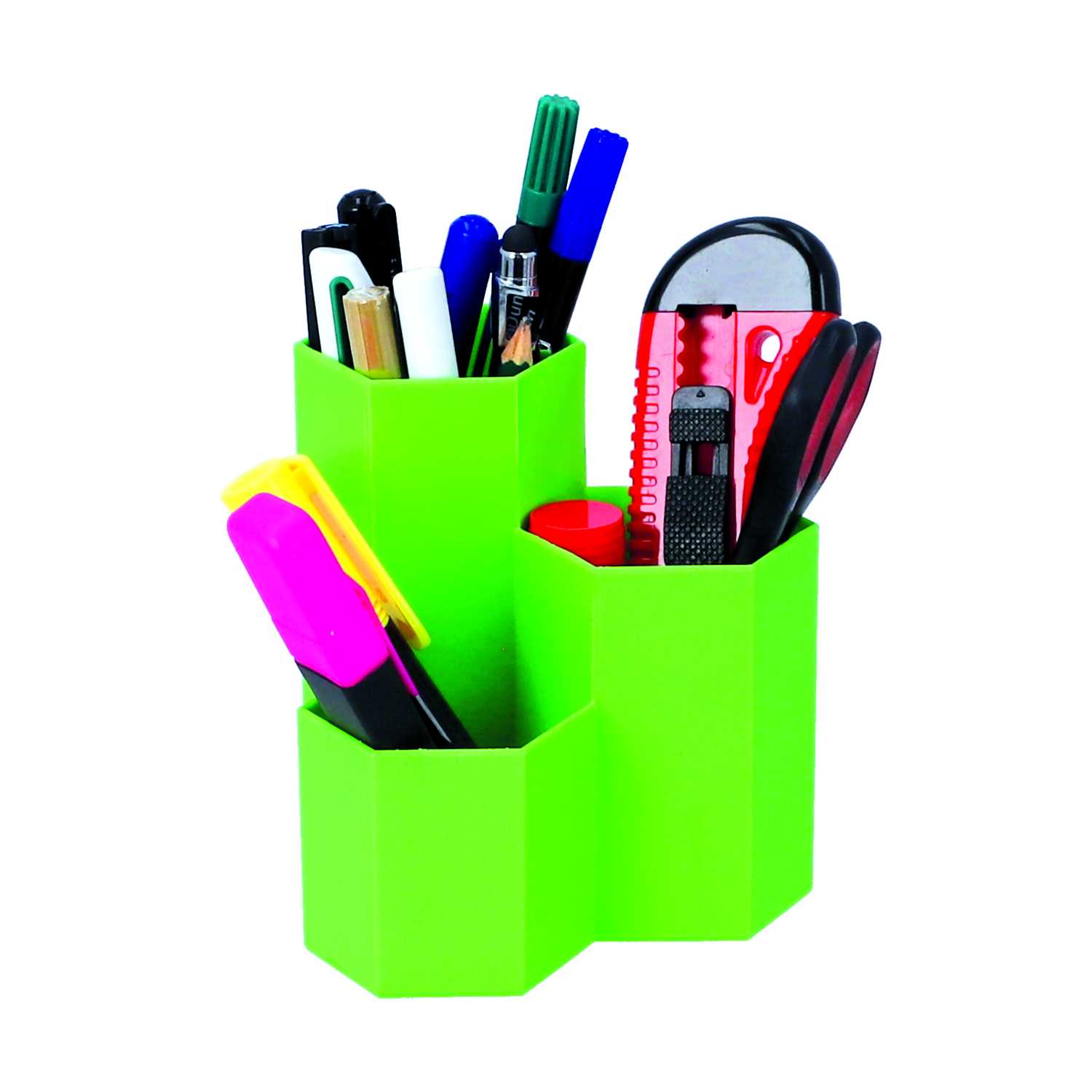 Stiftehalter Neon aus Kunststoff 11 x 12 cm 3fach