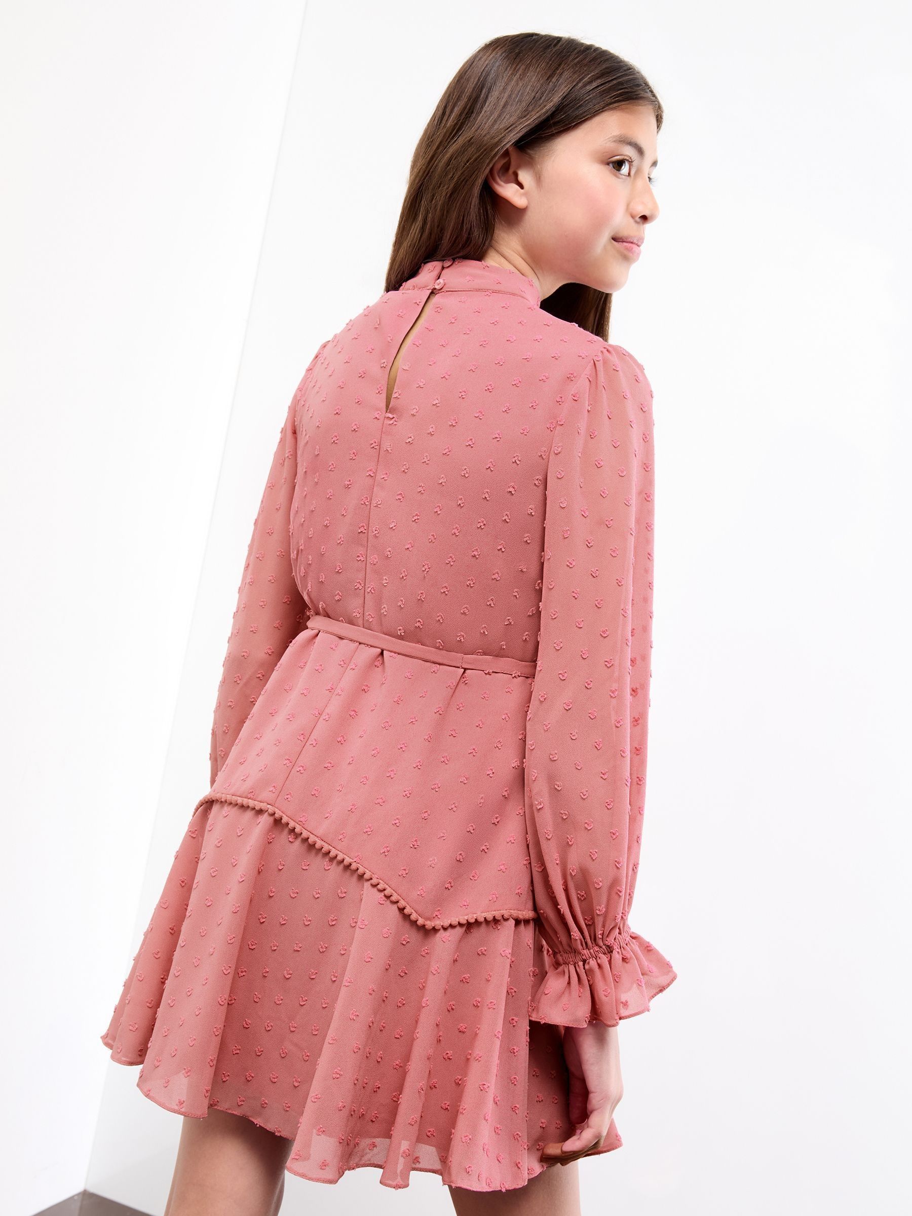 Lipsy Long Sleeve Lace Yoke Dress (5-16yrs)