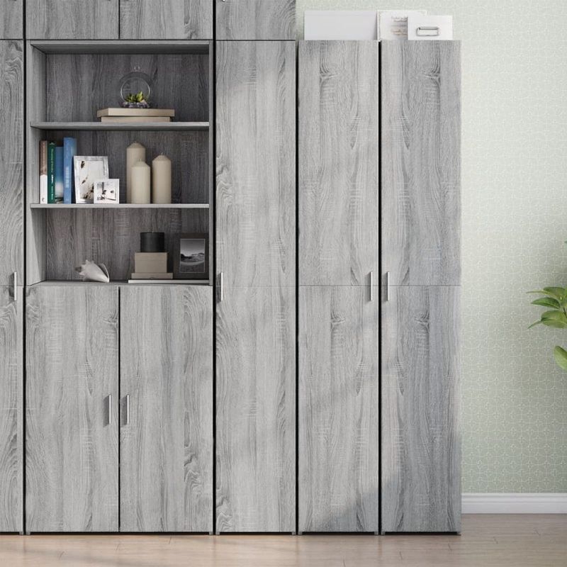 vidaXL - Hoge Kast - Grijs - Bewerkt Hout - 30x42,5x185 cm