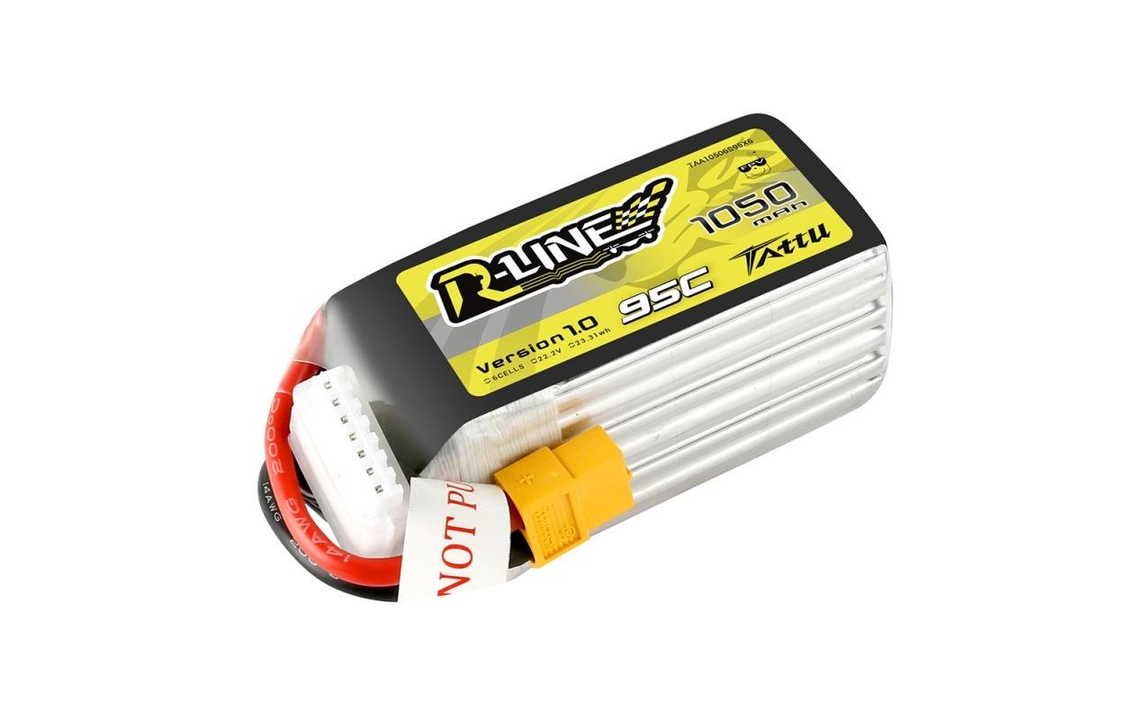 RC-Akku LiPo 1050 mAh 22.2 V 95C R-Line V3.0Softcase 6S LiPo-Akku für Multikopter mit XT60 Stecker