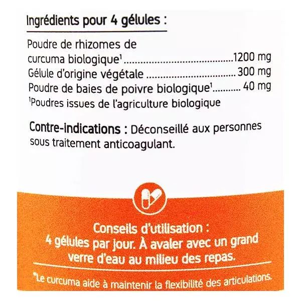 Cúrcuma Piperina Orgânica Ecológica Nat & Form 200 cápsulas