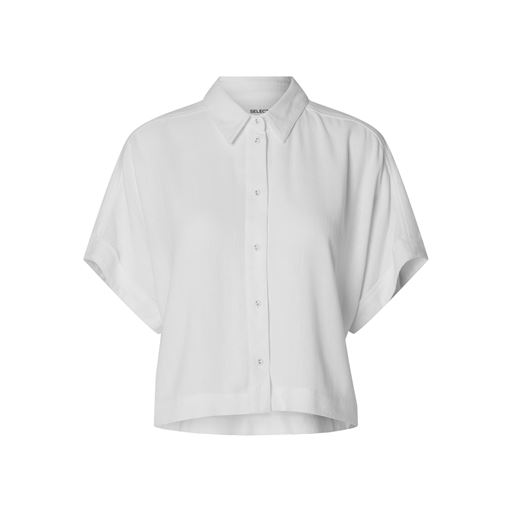 Selected Femme Viva Cropped Skjorte, Snow White, 40