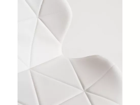 Tabouret confortable simili cuir capitonné blanc Joy - Lot de 2