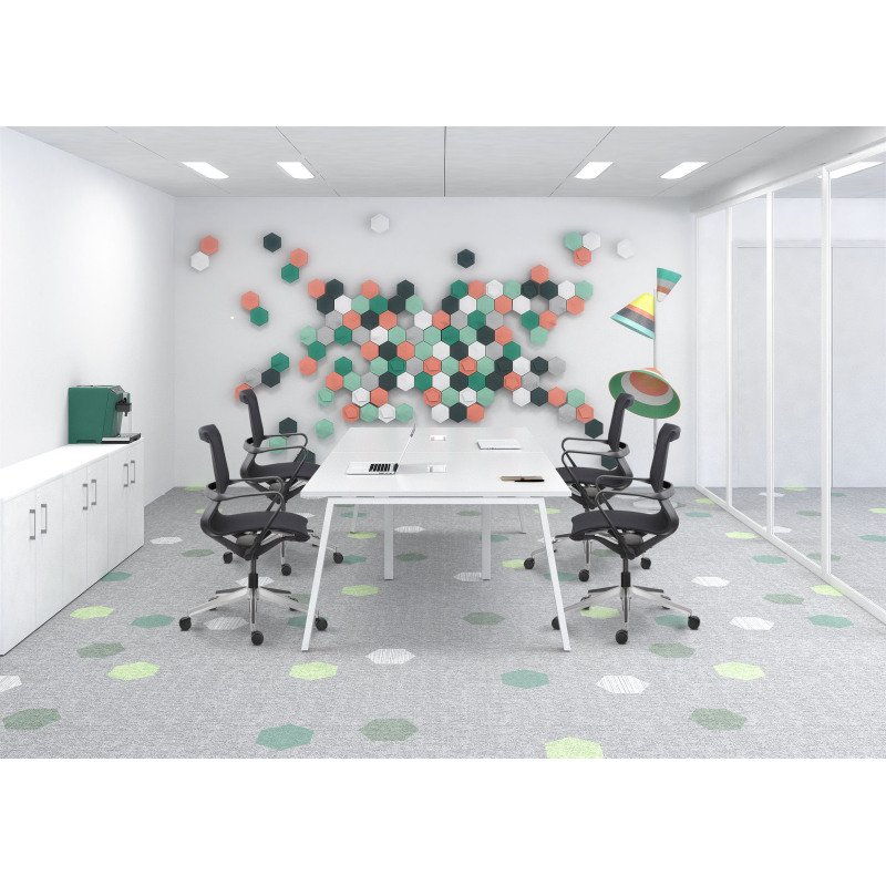 Chaise de bureau EDGAR maille -  avec accoudoirs - Mécanisme Synchrone - Pieds aluminium