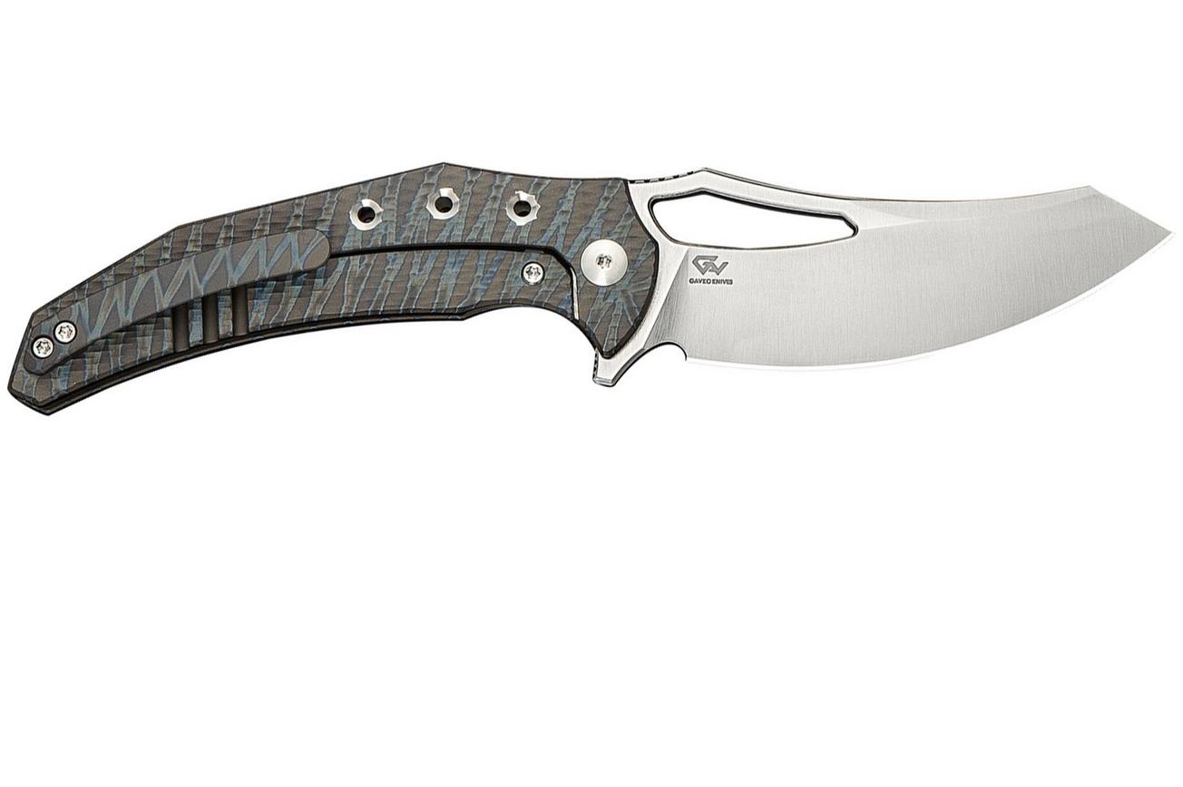 WE Knife Epaulette WE24024-2 Satin M390 Diamond/Tiger Stripe Flamed Titanium, zakmes, Gavko Knives design