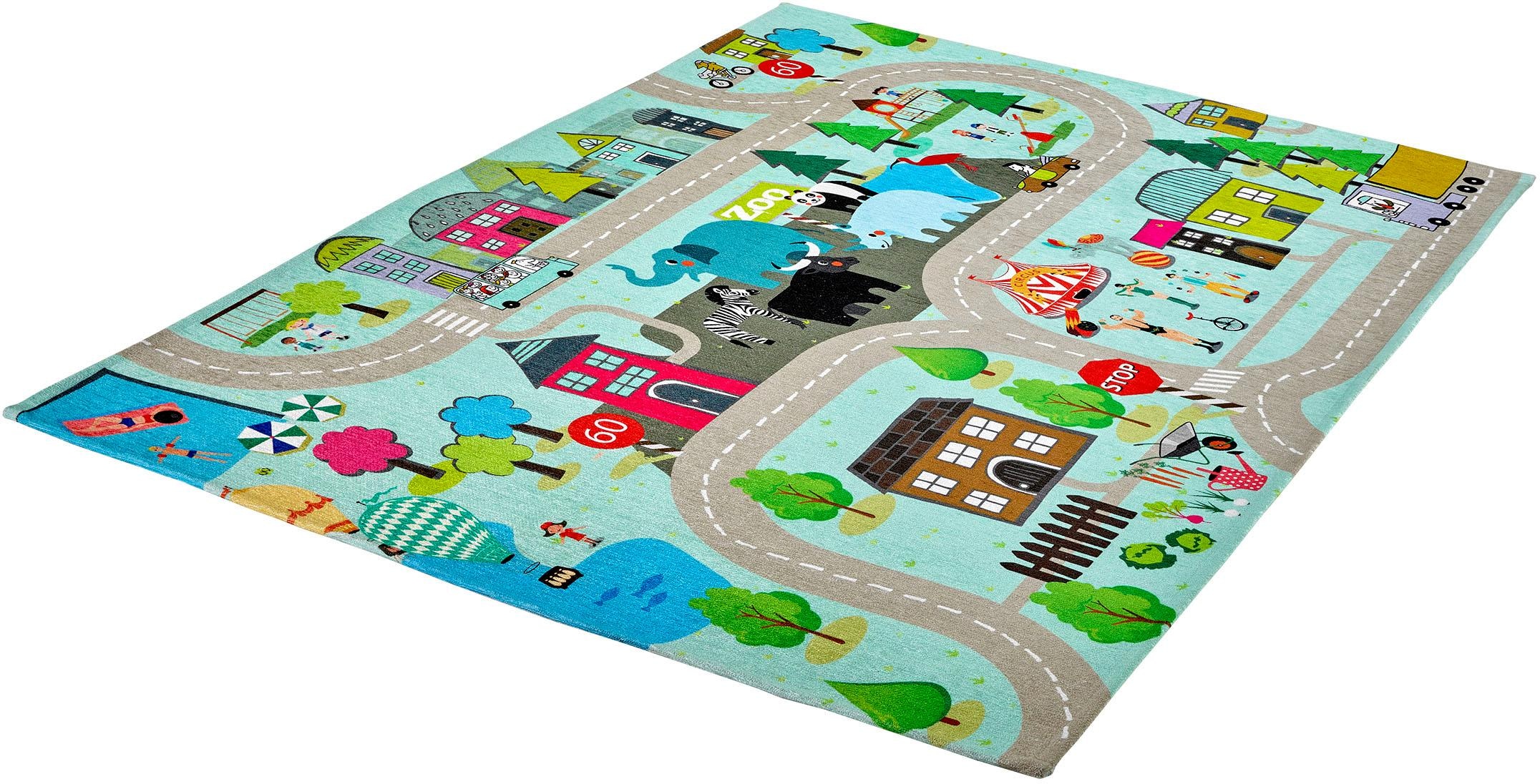 Obsession Kinderteppich »My Torino Kids 231« rechteckig 10 mm Höhe Flachgewebe, Strassen-Spiel-Teppich, Kinderzimmer