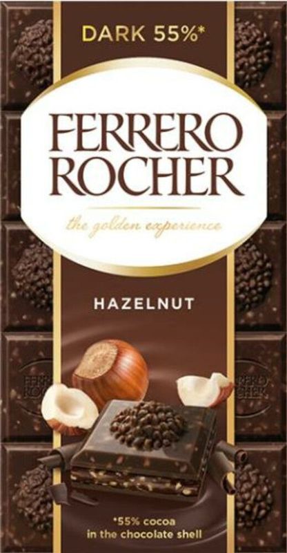 8x Ferrero Rocher Chocolade Reep Puur 90 gr